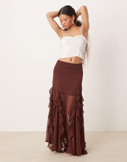 Petite Godet Insert Maxi Skirt