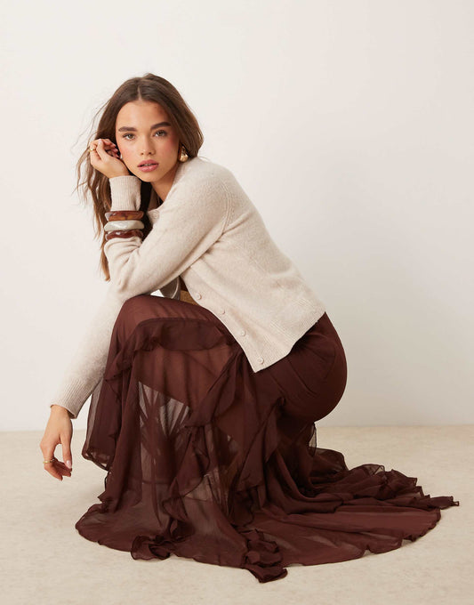 Godet Insert Maxi Skirt
