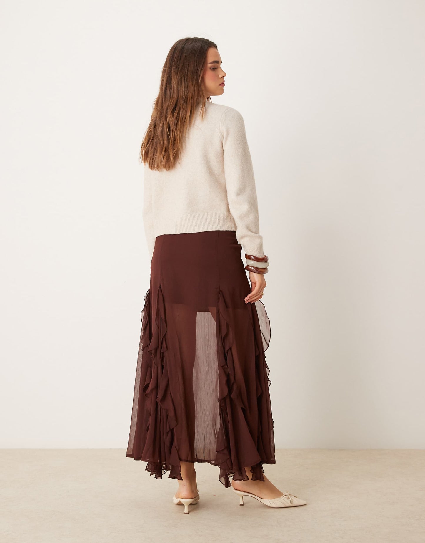 Godet Insert Maxi Skirt