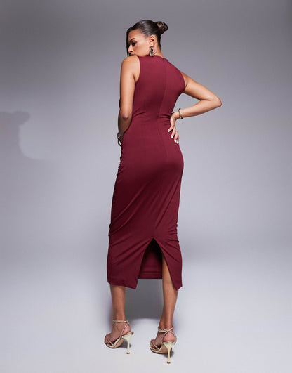 Fuller Bust Nikki Jersey Cut Out Midaxi Dress With Twist Detail