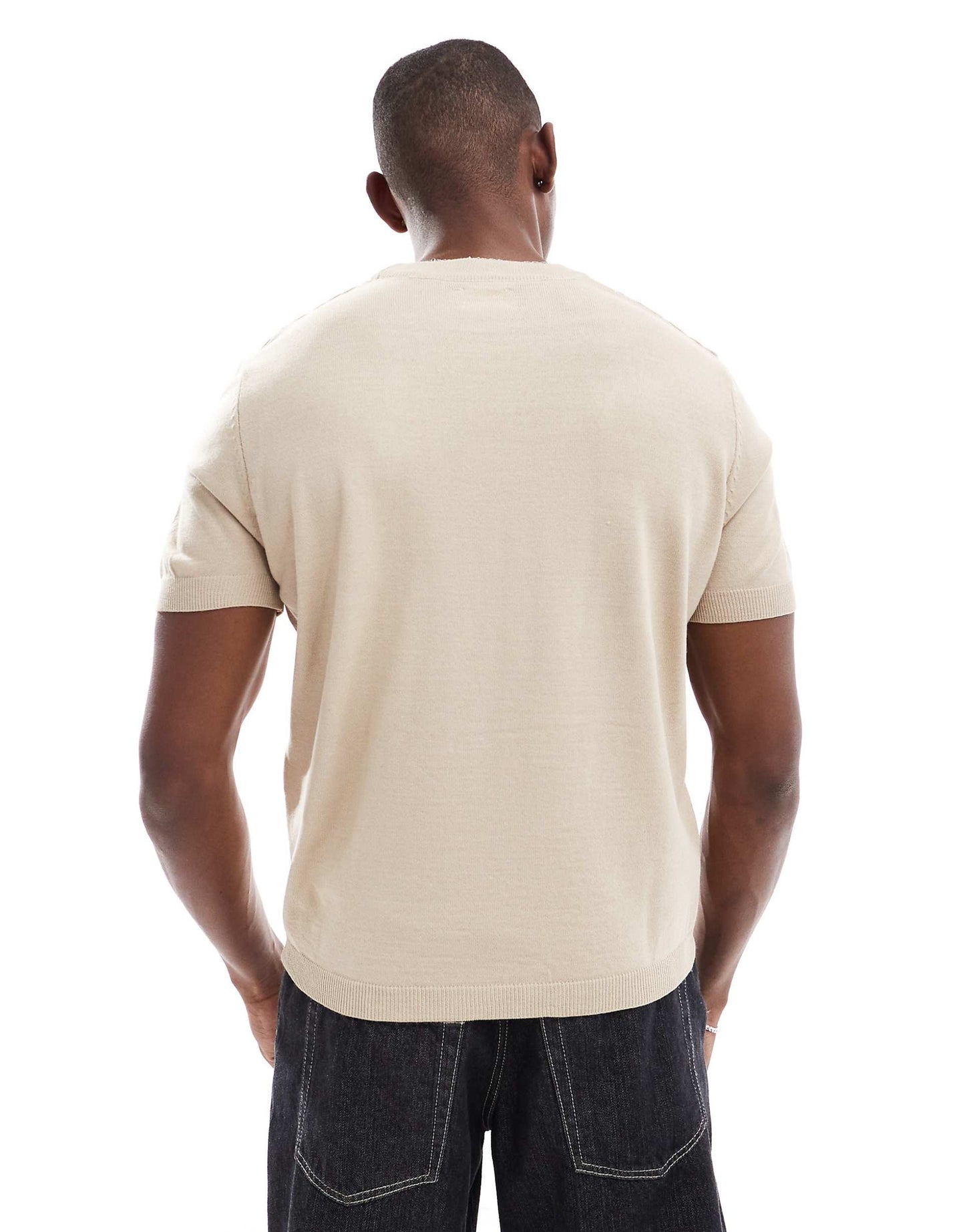 Relaxed Boxy Fine Knit T-Shirt