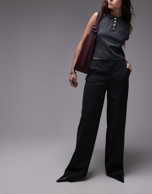 Pinstripe Straight Leg Trouser