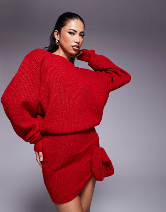 Larosa Knitted Shoulder Pad Jumper Co-Ord