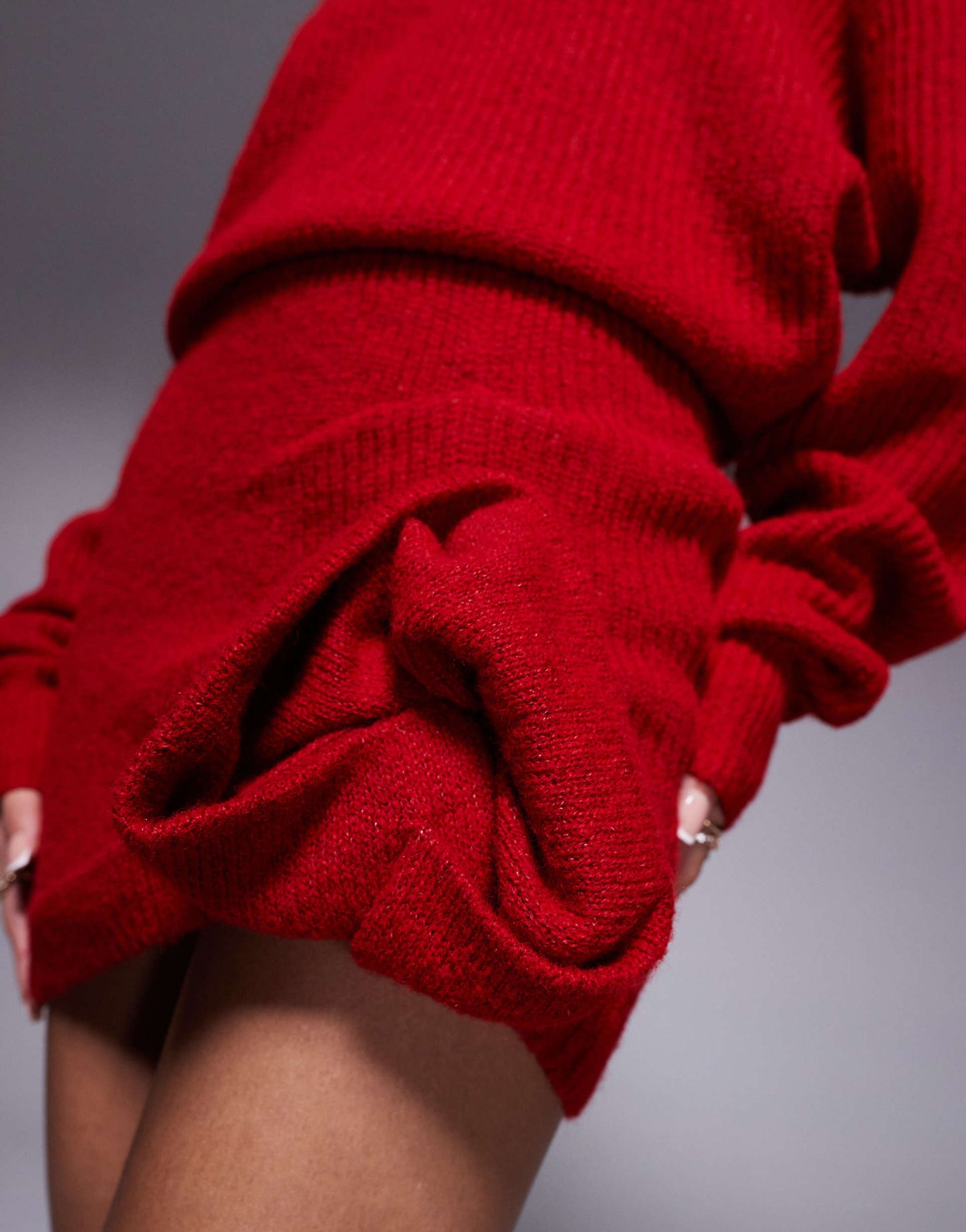 Larosa Knitted Corsage Detail Mini Skirt Co-Ord