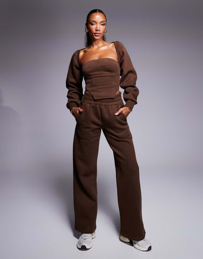 Everyday Fleece Back Corset Top Co-Ord