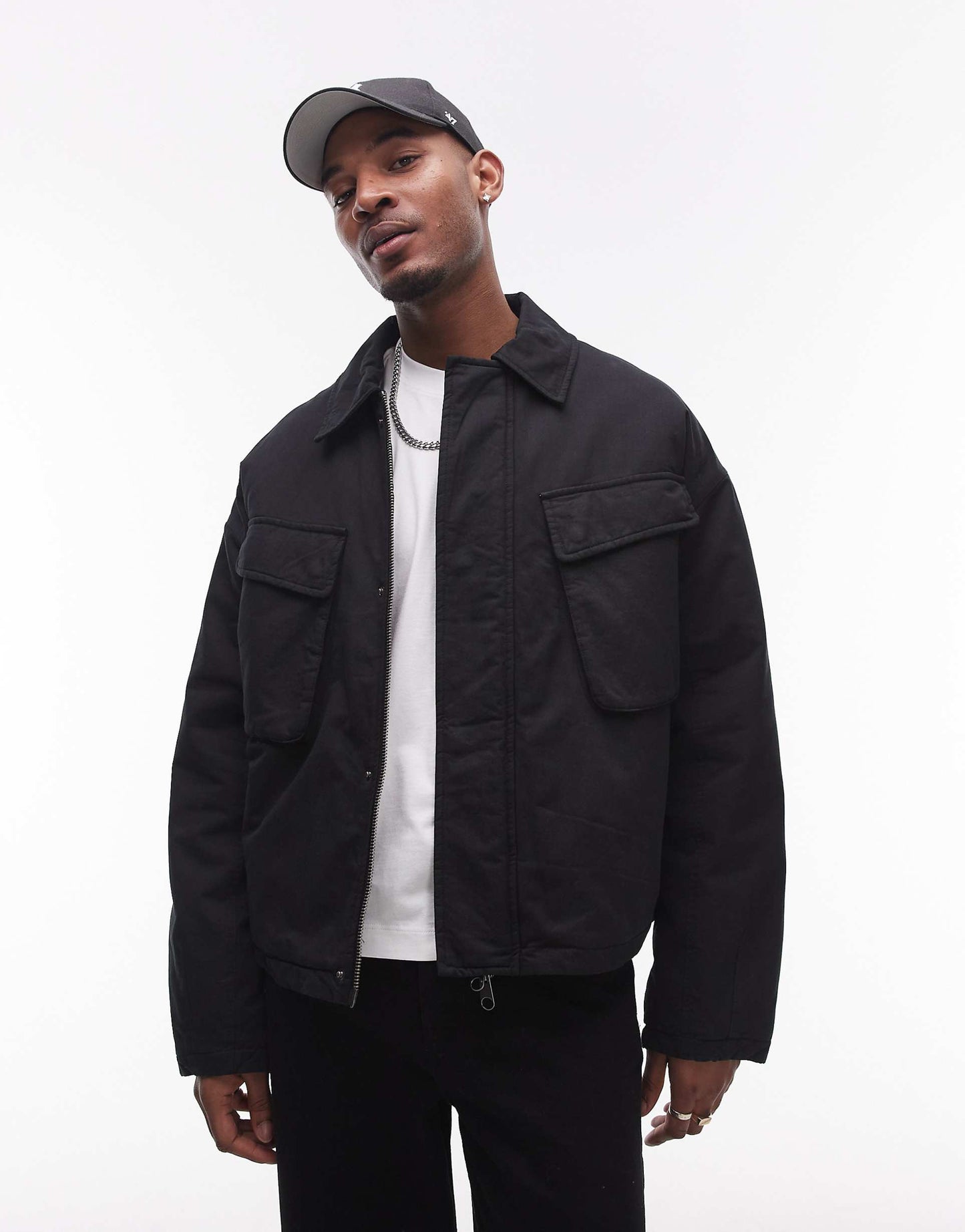 Harrington Jacket With Double Chest Pockets