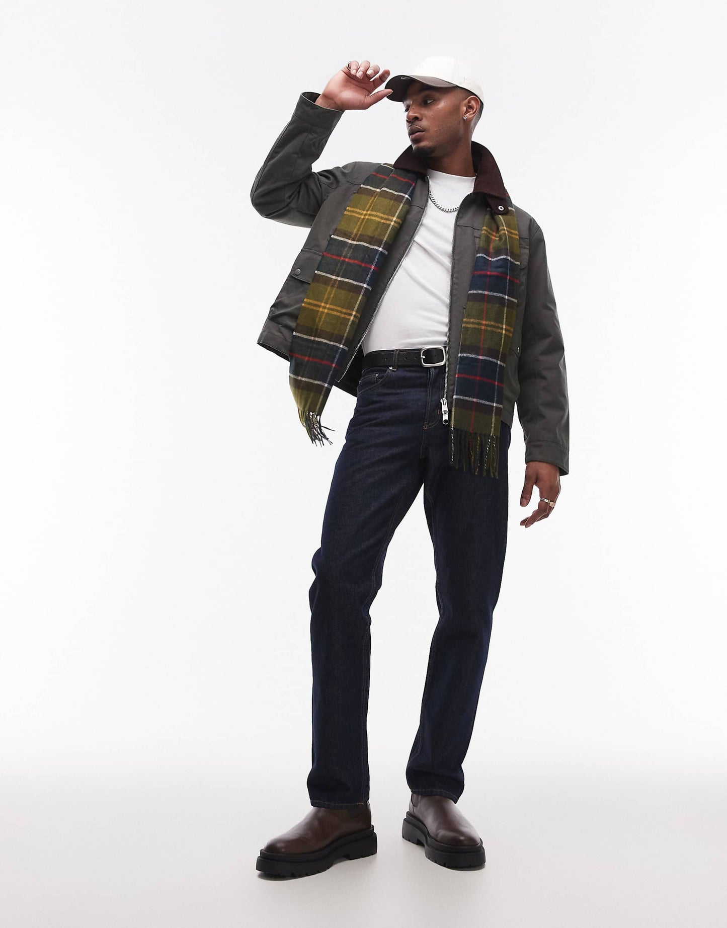 Wax Look Jacket With Cord Collar