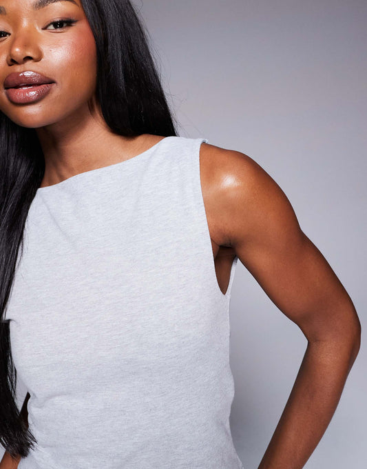 Icon Soft Touch Boat Neck Tank With Inner Bra