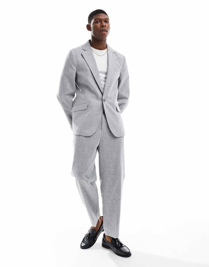 Slim Summer Suit With Linen Cotton