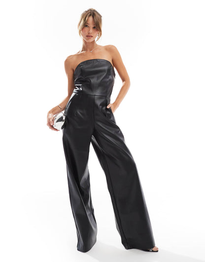 Faux Leather Jumpsuit