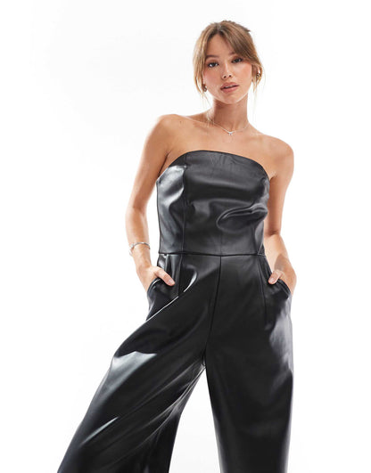 Faux Leather Jumpsuit