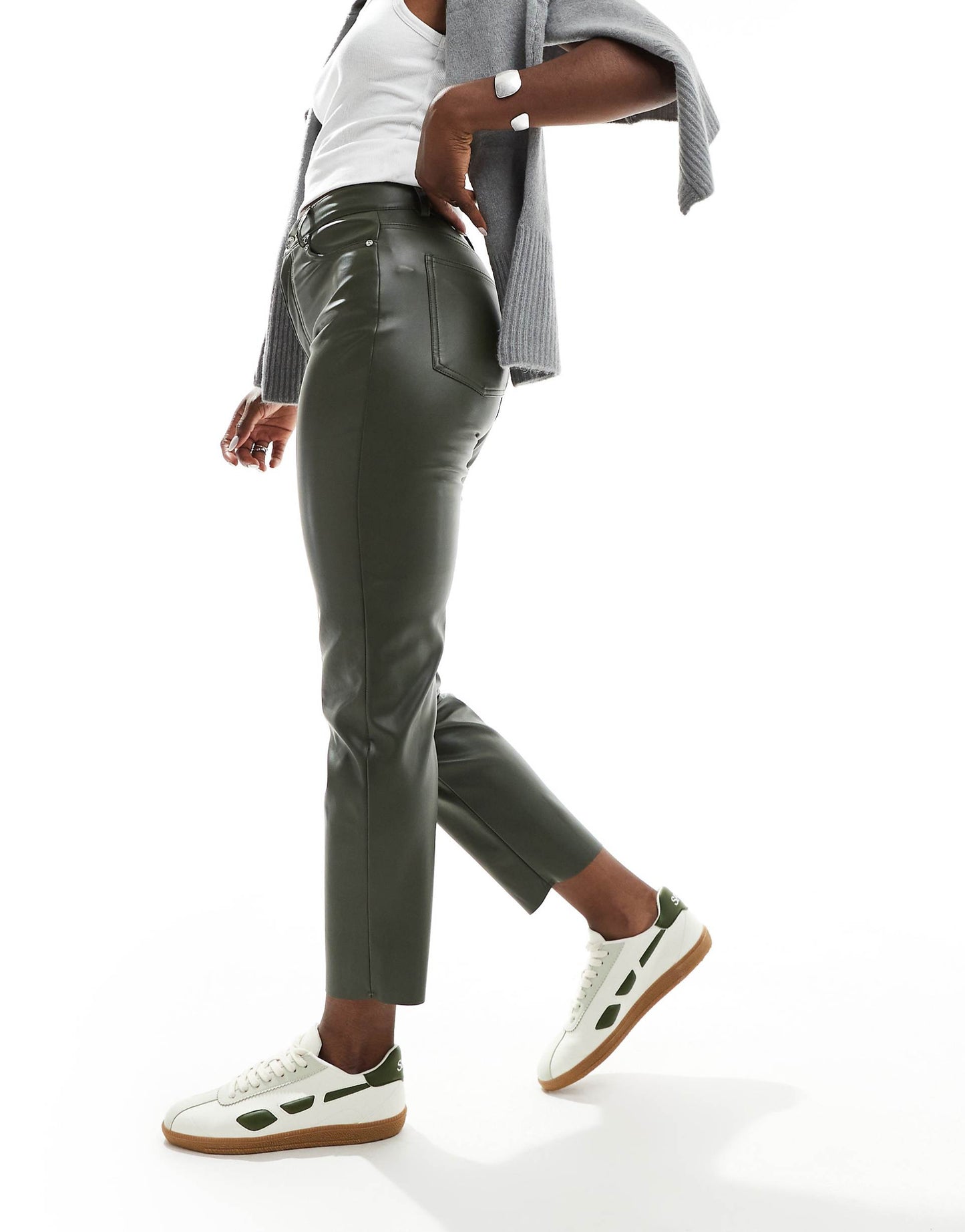 Emily High Waisted Faux Leather Trouser