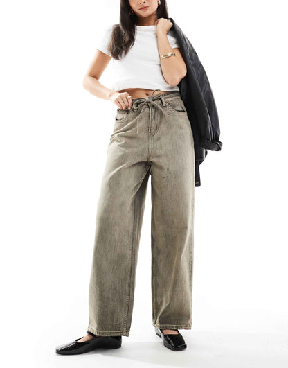 Bleecker Tie Waist Barrel Jeans