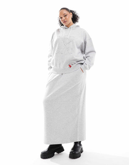 Exclusive Drawstring Waist Sweat Maxi Skirt Co-Ord
