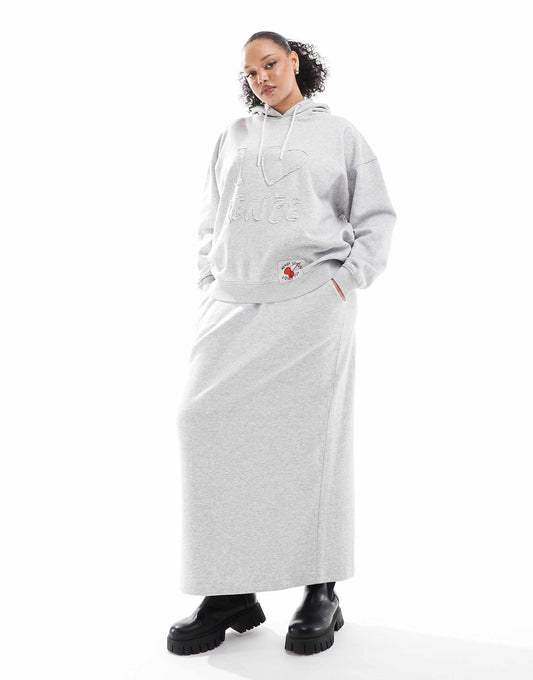Exclusive Drawstring Waist Sweat Maxi Skirt Co-Ord