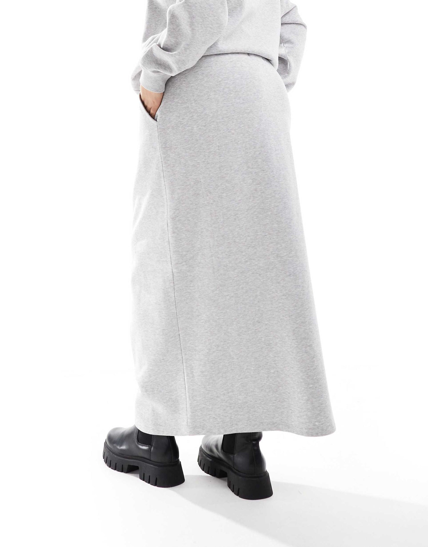 Exclusive Drawstring Waist Sweat Maxi Skirt Co-Ord