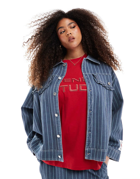 Exclusive Oversized Ruffle Pocket Detail Jacket Co-Ord