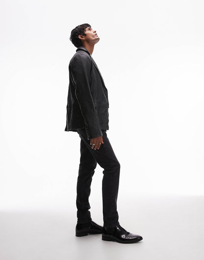Andrius Leather Blazer