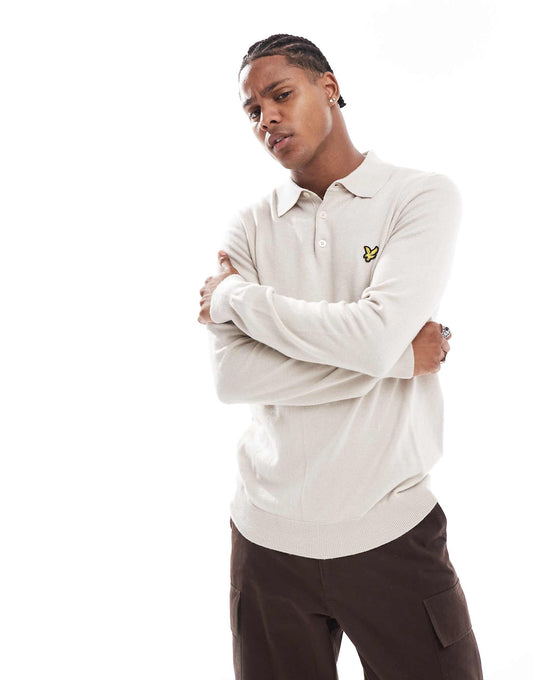 Merino Long Sleeve Knitted Polo