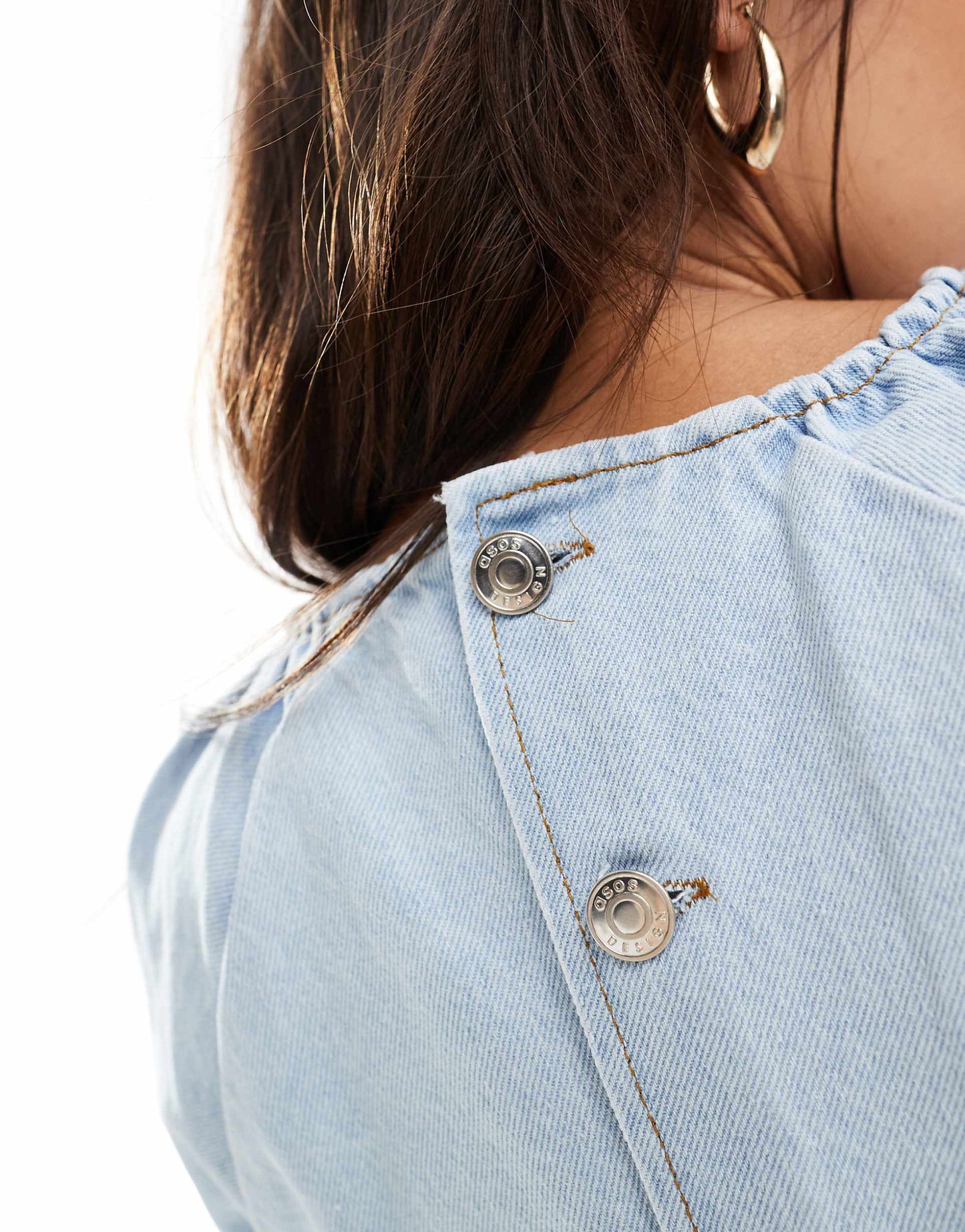 Denim Raglan Puff Sleeve Top