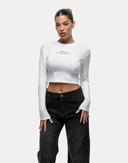 Branded Core Long Sleeve White