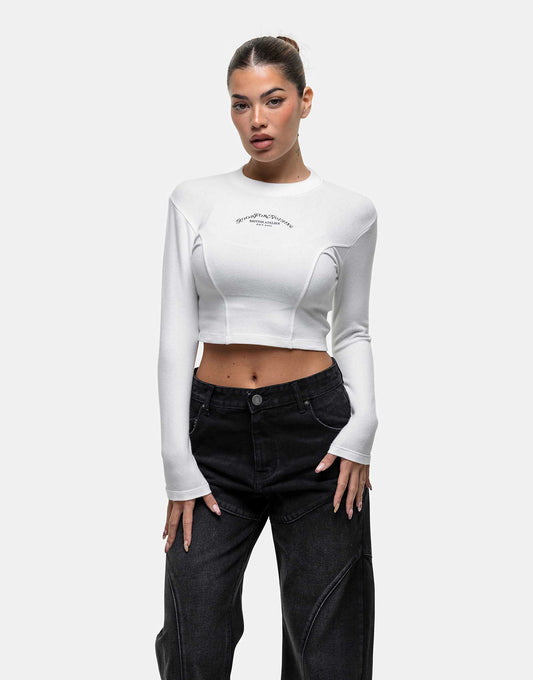 Branded Core Long Sleeve White