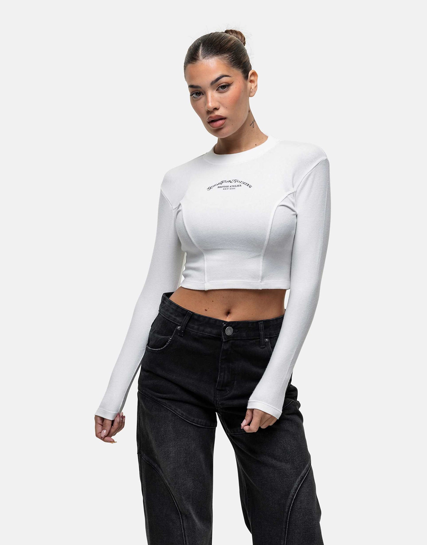 Branded Core Long Sleeve White