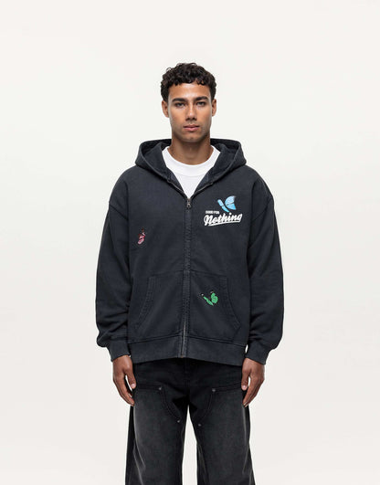 Embroidered Zip Up Hoodie