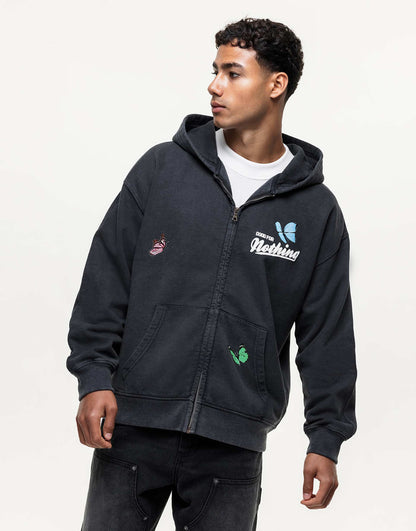 Embroidered Zip Up Hoodie