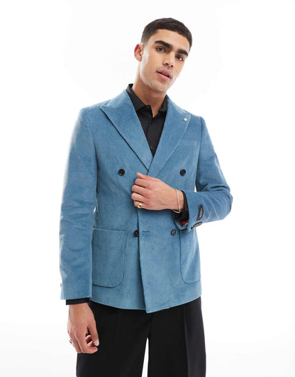 Aston Double Breasted Slim Suit Jacket
