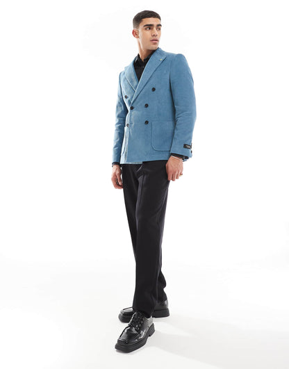 Aston Double Breasted Slim Suit Jacket