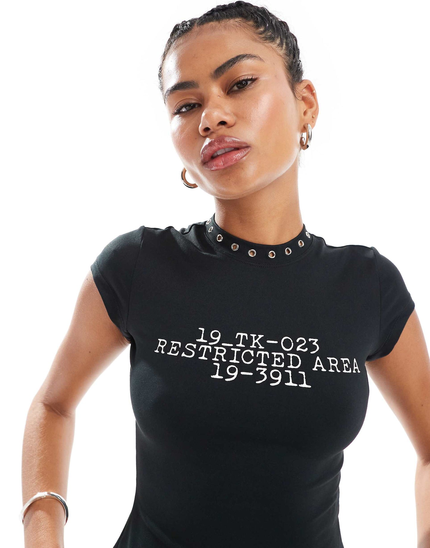 Mugshot Tee With Eyelet Detailing