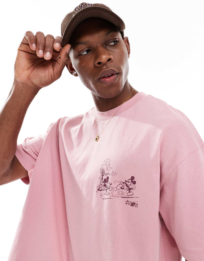 Disney Unisex Boxy Oversized T-Shirt With Tonal Mickey Mouse Prints