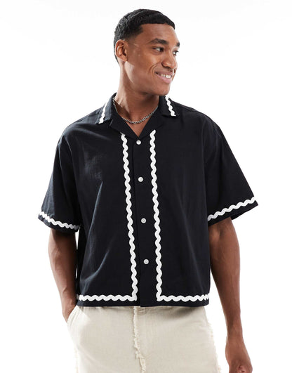 Oversized Boxy Shirt With Tape Detail