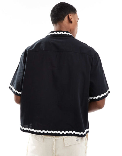 Oversized Boxy Shirt With Tape Detail