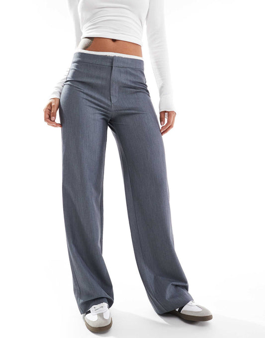 Tailored Trouser With Lace Waistband Detail