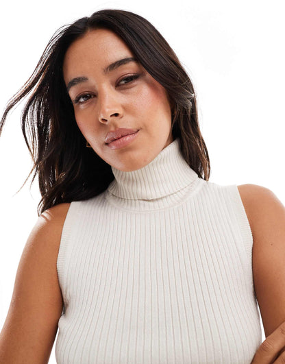 High Neck Knitted Top