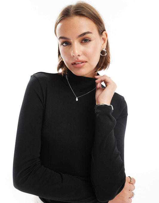 High Neck Long Sleeve Top