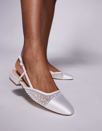 Belinda-P Pearl Embellished Ballet Flats