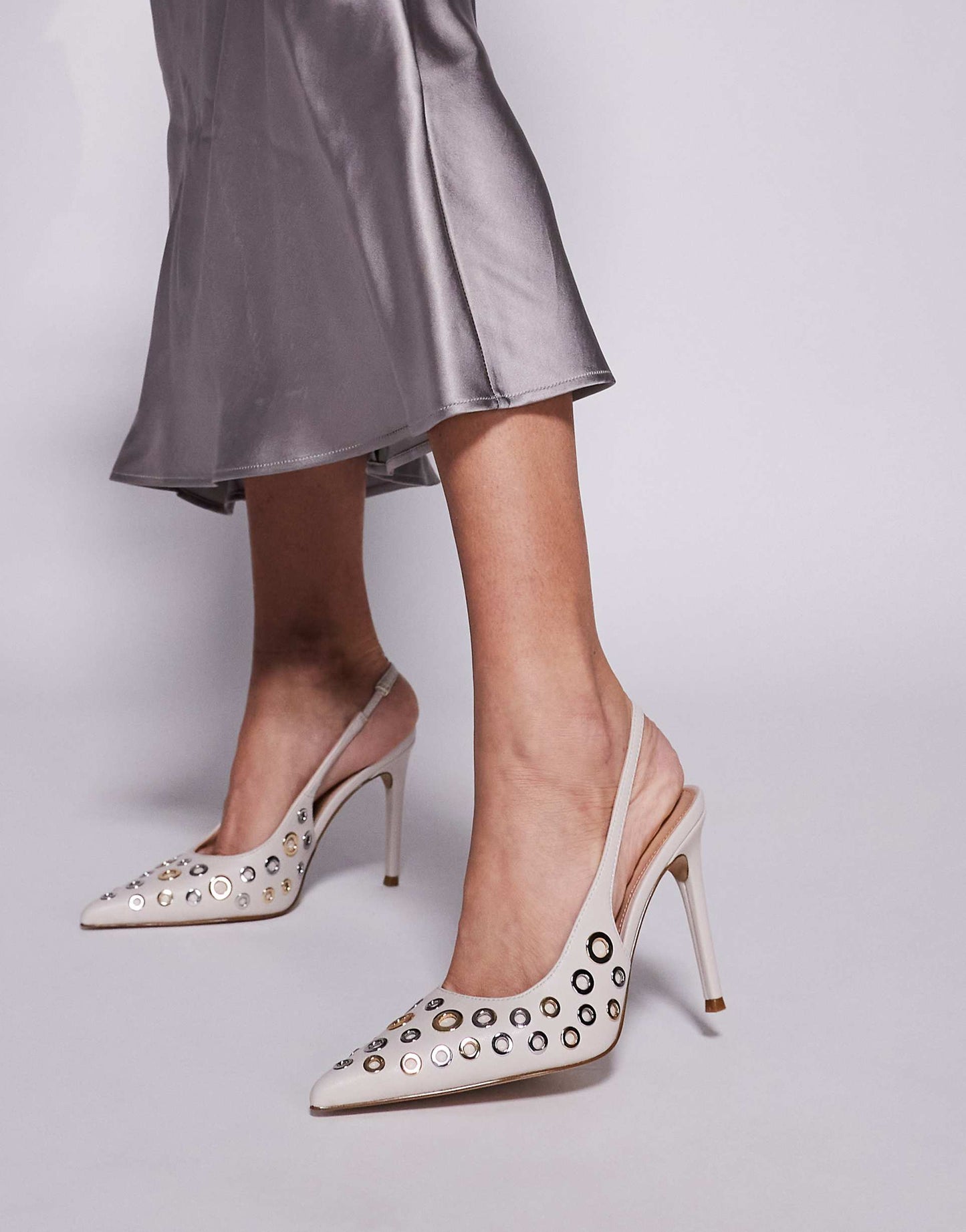 Alchemy Eyelet Detail Sling Back Heels
