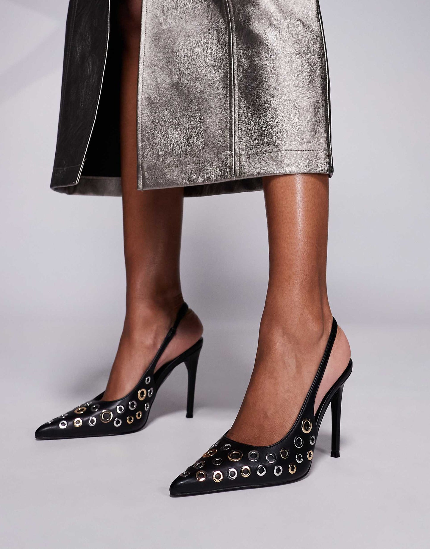 Alchemy Eyelet Detail Sling Back Heels