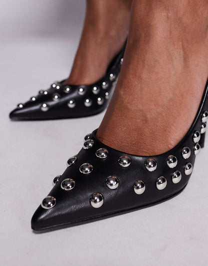 Thrives-S Pointed Court Shoes With Dome Studs