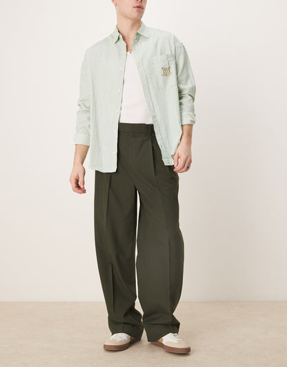 Smart Wide Leg Trousers With Double Pleats