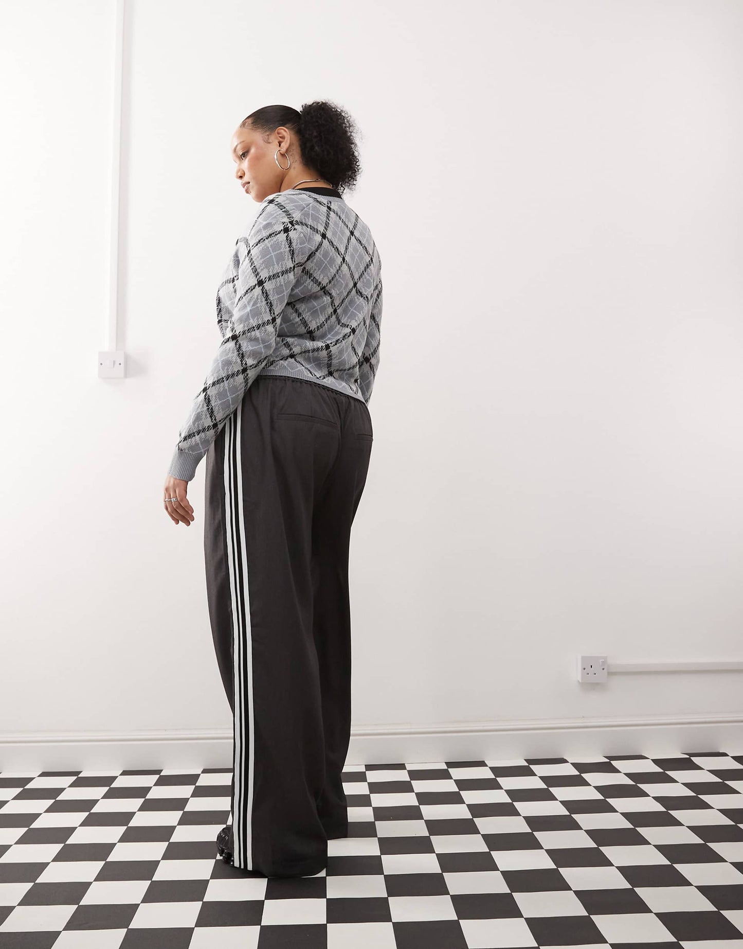 Curve Wide Leg Trouser With Side Stripe