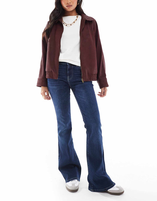 Petite High Waisted Flared Jeans
