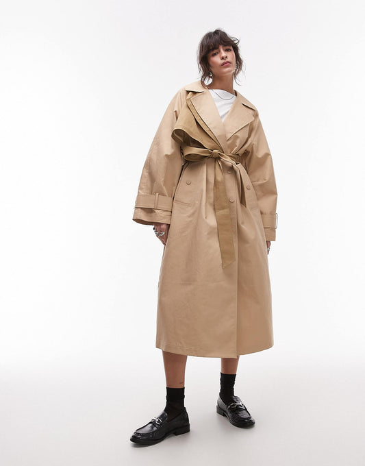 Deconstructed Trench Coat Stone