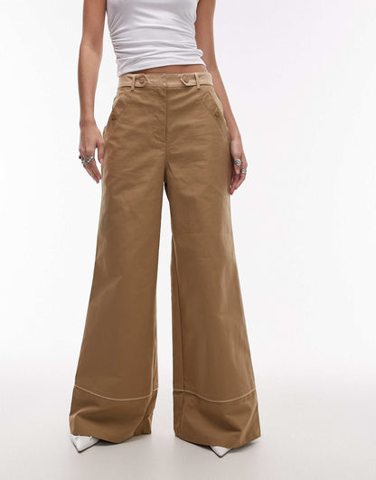 Deconstructed Wide Leg Trouser