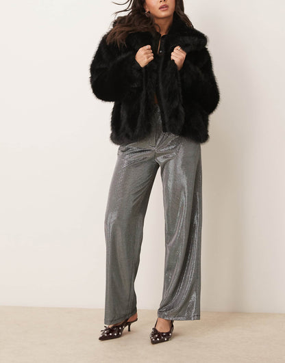 Ribbed Wide Leg Trousers