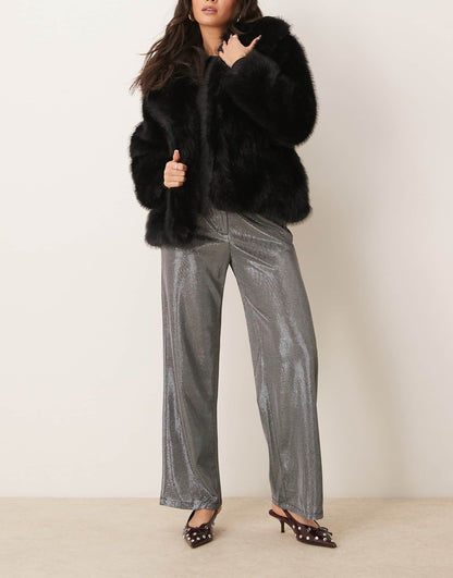 Ribbed Wide Leg Trousers