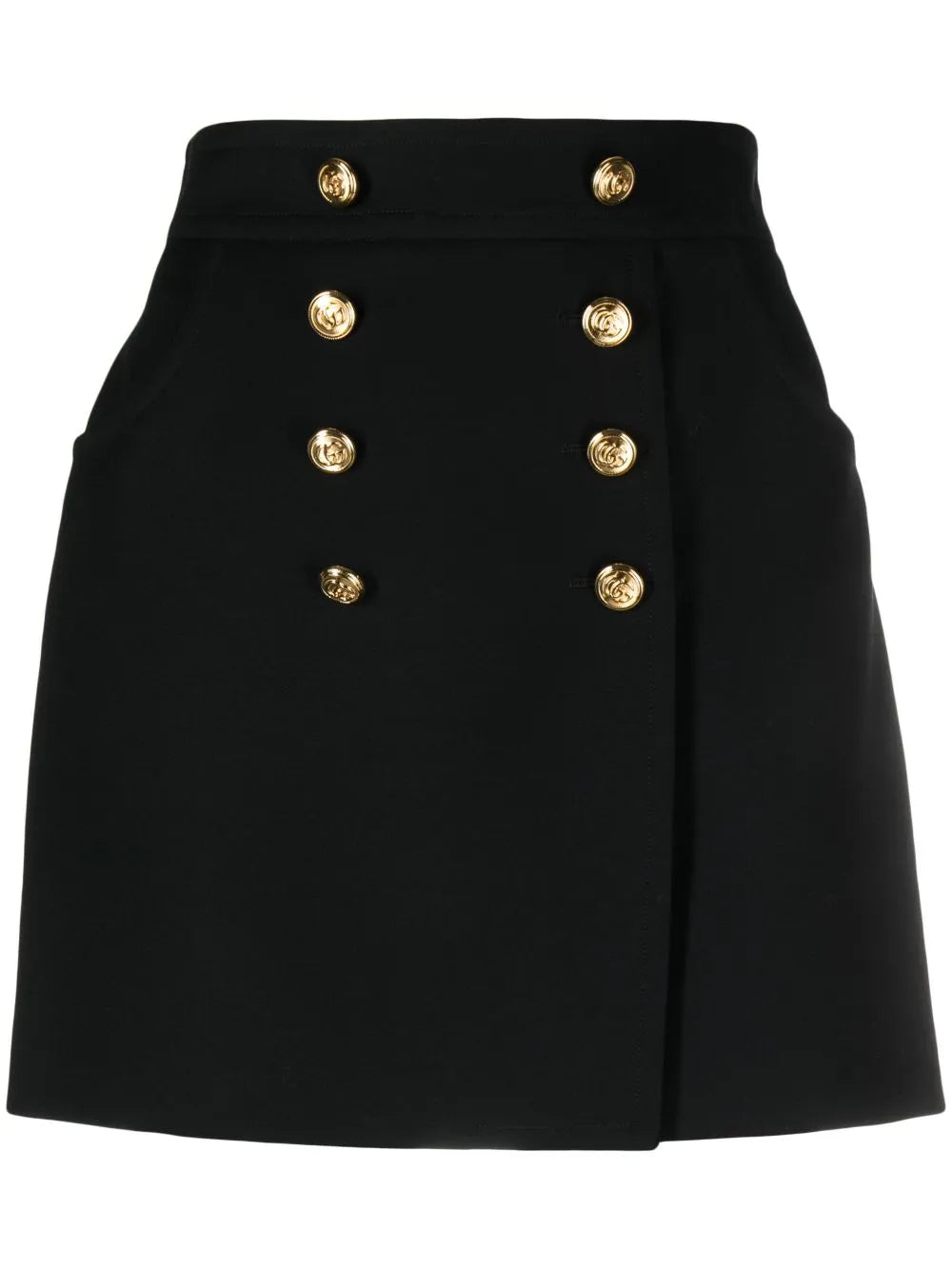 Button-Up Crepe Skirt